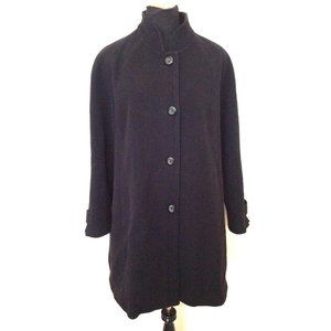 Jones New York Black Single-Breasted Wool blend Coat Size 18W MRSP $ 340.